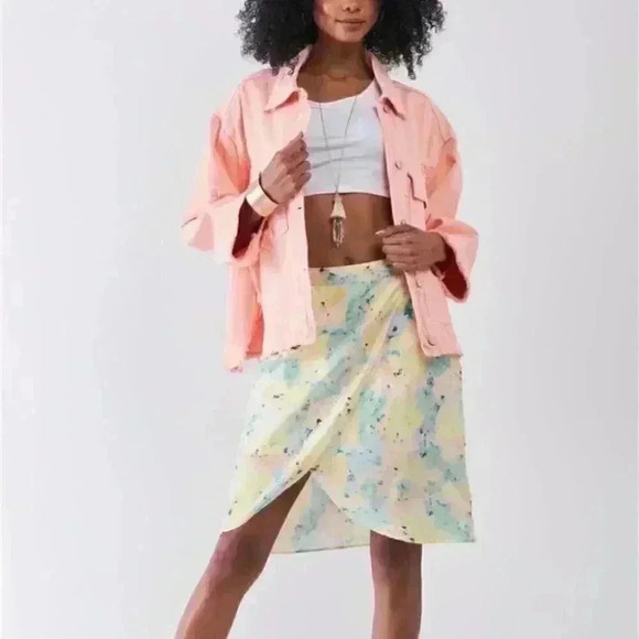 CASUALLY TRENDY Springtime Denim Jacket - Peach - Picture 4 of 8